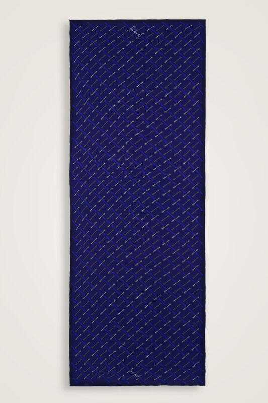 Spotted Logo Flush Viscose Shawl Sax Blue - 2