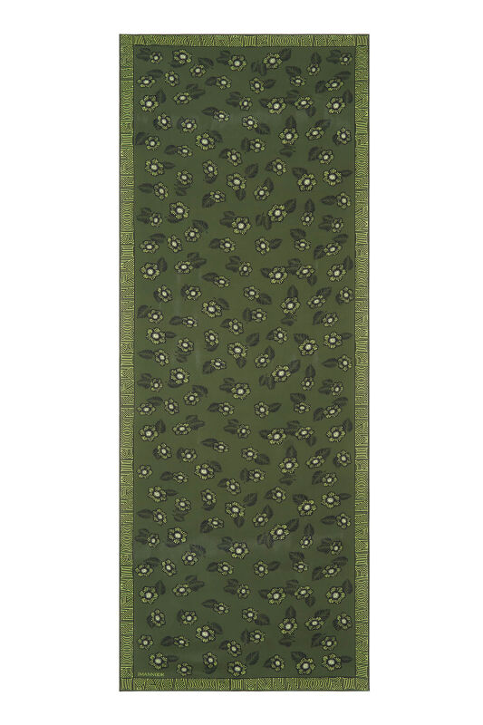 Sprinkle Flower Green Crepe Silk Shawl - 1