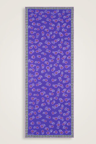 Sprinkle Flower Purple Crepe Silk Shawl - Imannoor (1)