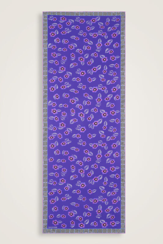 Sprinkle Flower Purple Crepe Silk Shawl - 2