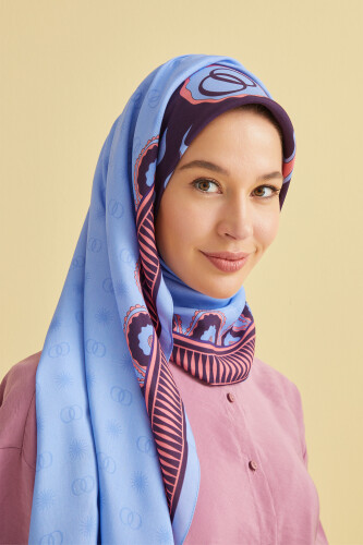 Star Flosh Viscose Shawl Blue 