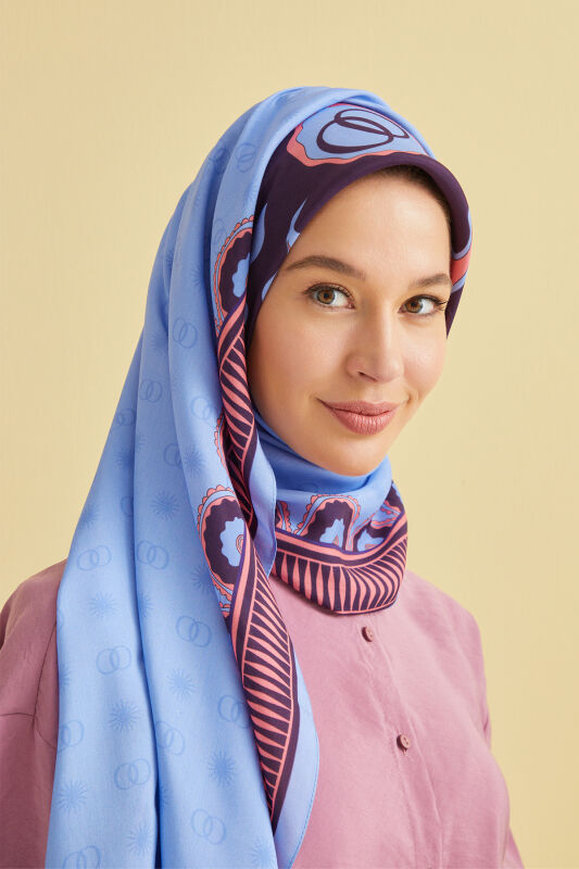 Star Flosh Viscose Shawl Blue - 1