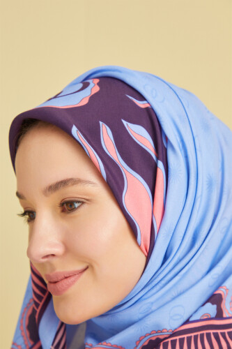 Star Flosh Viscose Shawl Blue - 3