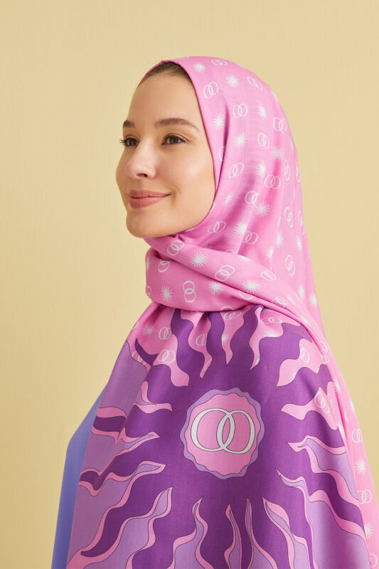 Star Flosh Viscose Shawl Pink - 3