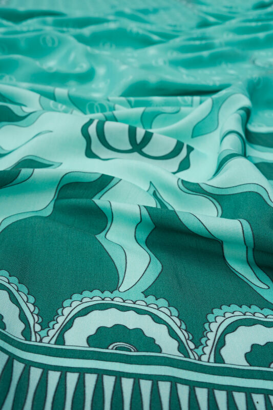 Star Flosh Viscose Shawl Turquoise - 2