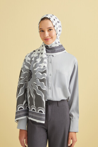 Star Flosh Viscose Shawl White 