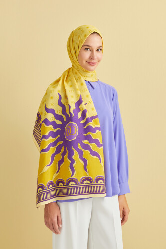 Star Flosh Viscose Shawl Yellow 