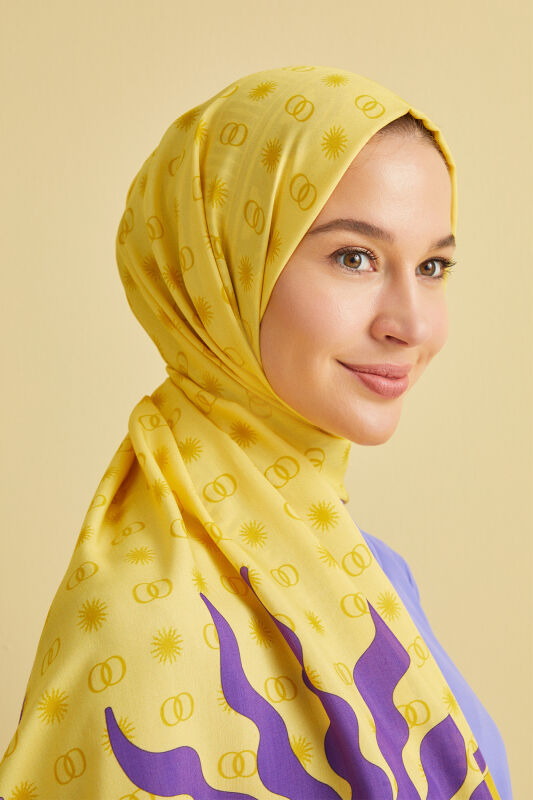 Star Flosh Viscose Shawl Yellow - 5