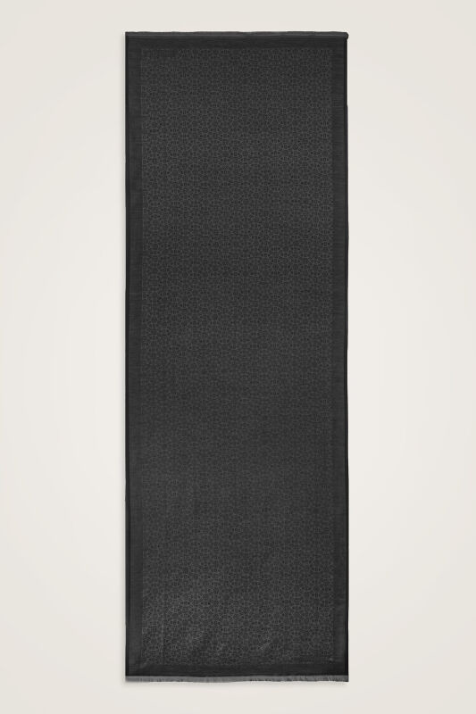 Starry Night Black Cotton Silk Shawl - 2