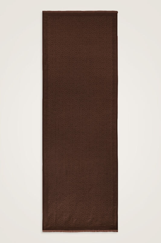 Starry Night Brown Cotton Silk Shawl - 2