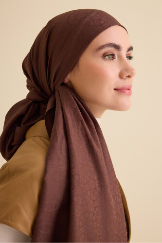 Starry Night Brown Cotton Silk Shawl - 1
