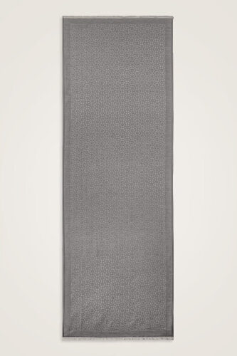 Starry Night Grey Cotton Silk Scarf - 1