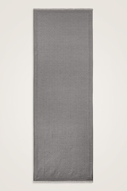 Starry Night Grey Cotton Silk Scarf - 1