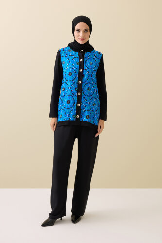 Starry Night Navy Blue Knit Cardigan - Imannoor