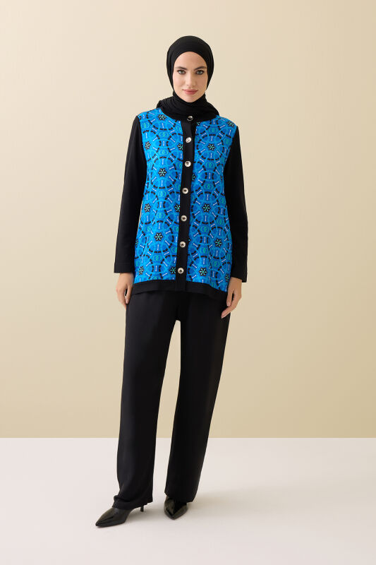 Starry Night Navy Blue Knit Cardigan - 1