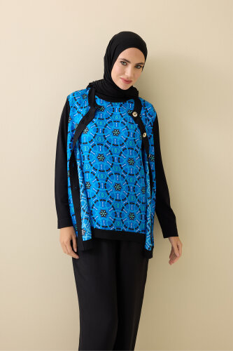 Starry Night Navy Blue Sleeveless Knit Blouse - 3