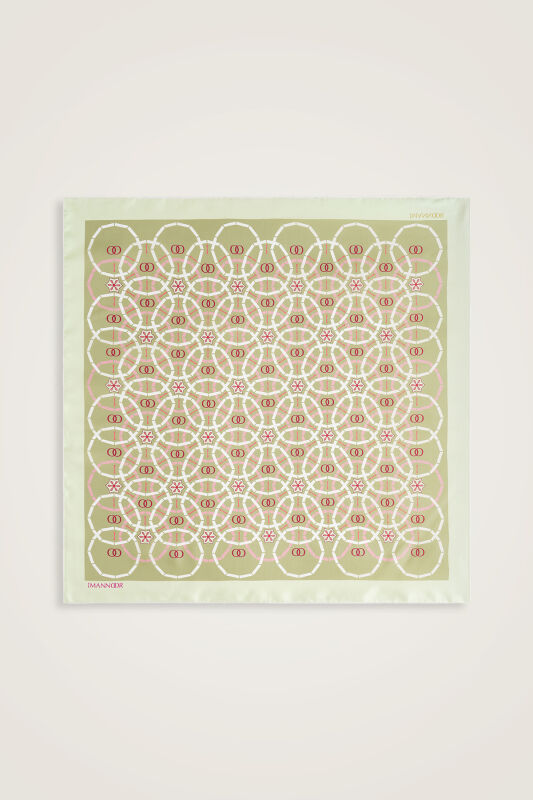 Starry Night Nile Green Double-Sided Twill Silk Scarf - 3