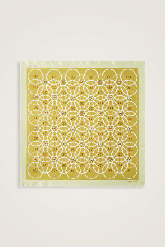 Starry Night Nile Green Double-Sided Twill Silk Scarf - 2