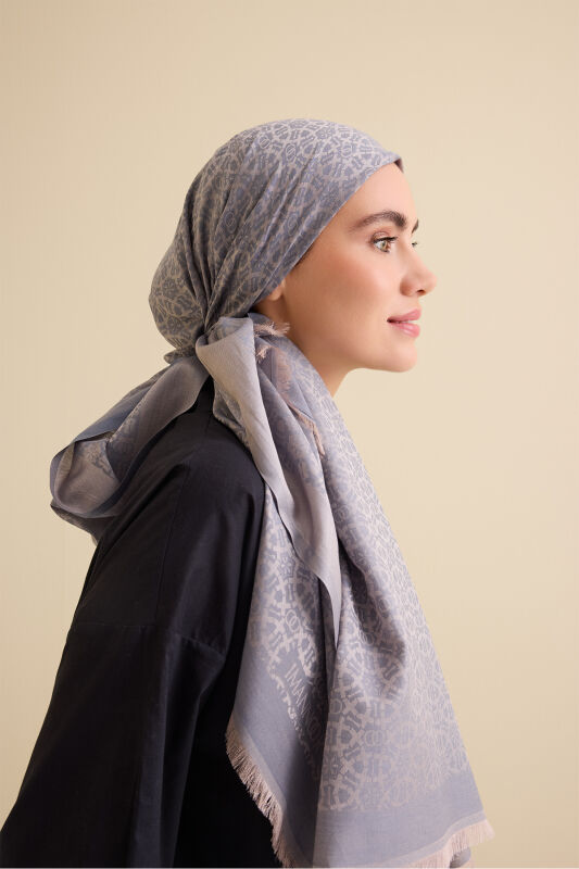 Starry Night Petrol Cotton Silk Shawl - 5