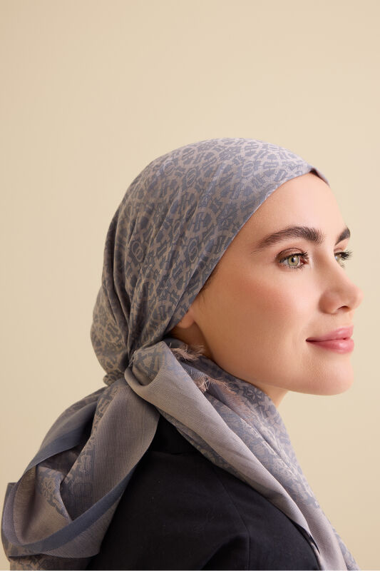 Starry Night Petrol Cotton Silk Shawl - 3