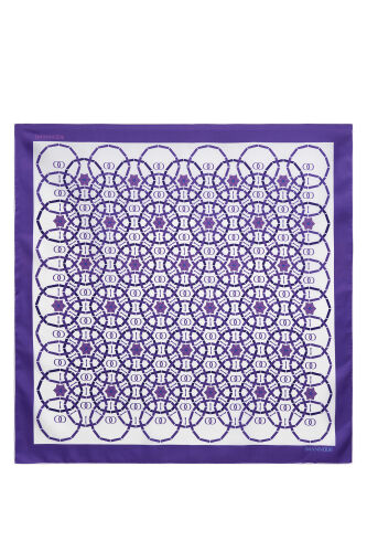 Starry Night Purple-Blue Double-Sided Twill Silk Scarf 