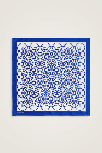 Starry Night Purple-Blue Double-Sided Twill Silk Scarf - 3