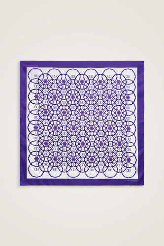 Starry Night Purple-Blue Double-Sided Twill Silk Scarf - 2