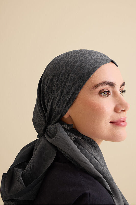 Starry Night Smoke Cotton Silk Shawl - 1