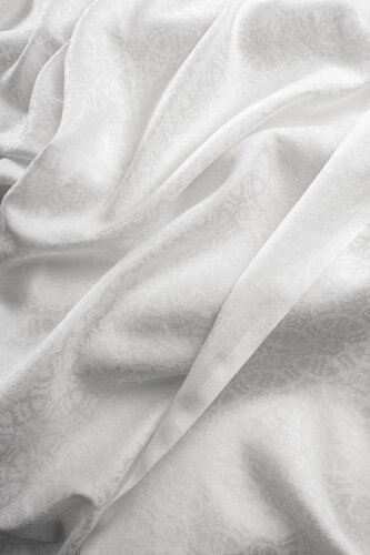 Starry Night White Cotton Silk Shawl - 4