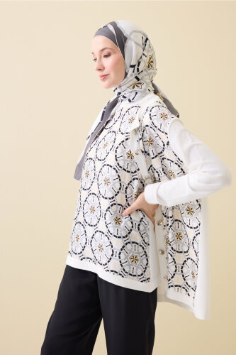 Starry Night White Sleeveless Knit Blouse - 5