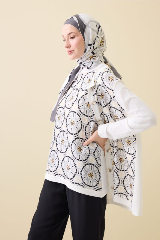 Starry Night White Sleeveless Knit Blouse - 5