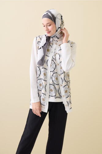 Starry Night White Sleeveless Knit Blouse - 3