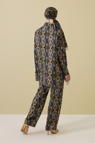 Stepup Black-Gold Silk Pajama Pants - 5