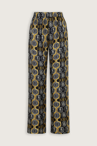 Stepup Black-Gold Silk Pajama Pants - 2