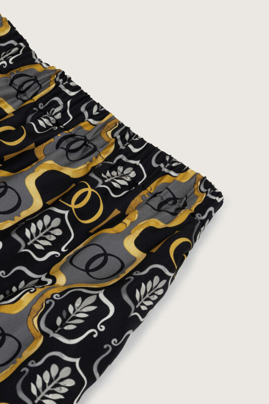 Stepup Black-Gold Silk Pajama Pants - 6