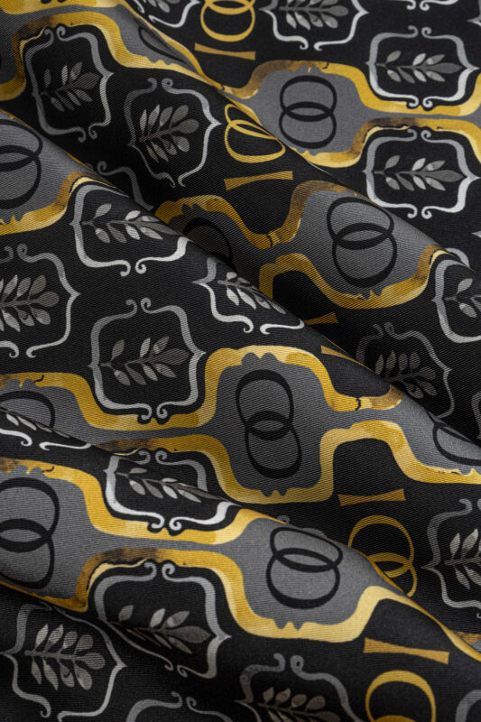 Stepup Black-Gold Silk Scarf - 4