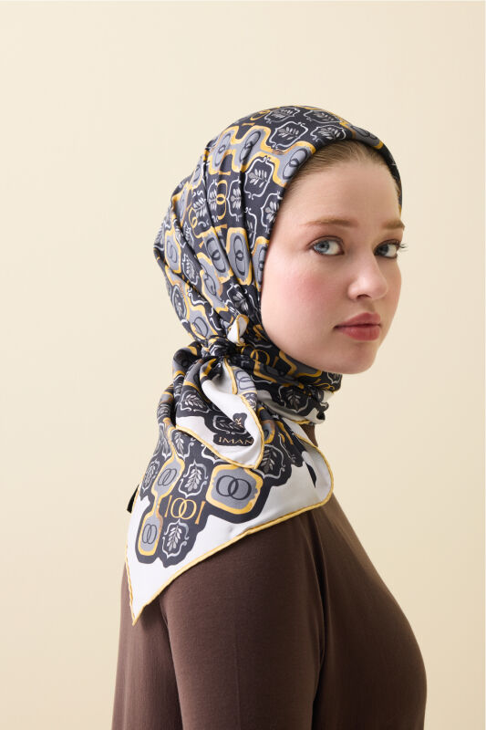 Stepup Black-Gold Silk Scarf - 5