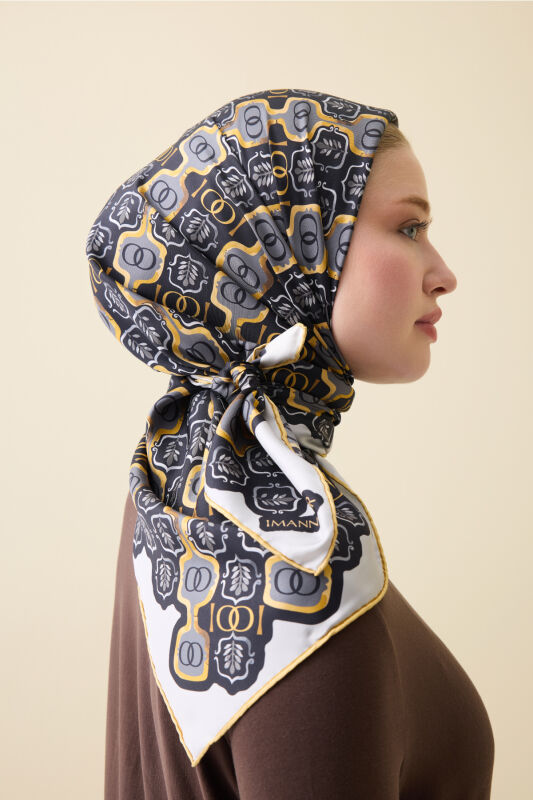 Stepup Black-Gold Silk Scarf - 3