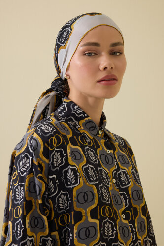 Stepup Black-Gold Silk Shirt Pajamas - 5