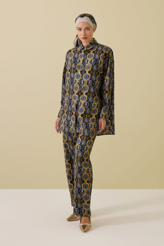Stepup Black-Gold Silk Shirt Pajamas - 3