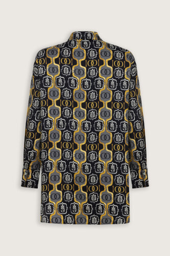 Stepup Black-Gold Silk Shirt Pajamas - 4