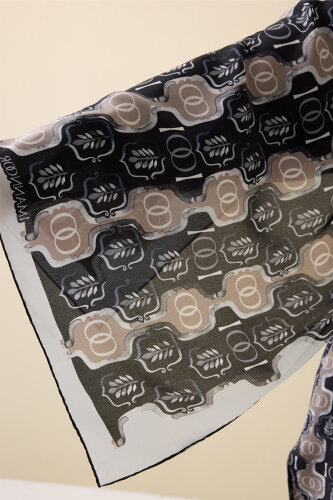 Stepup Black-Grey Silk Dress Shawl - 5