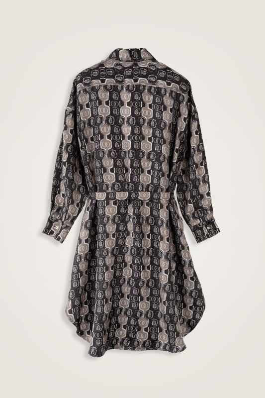 Stepup Black-Grey Silk Long Shirt - 4