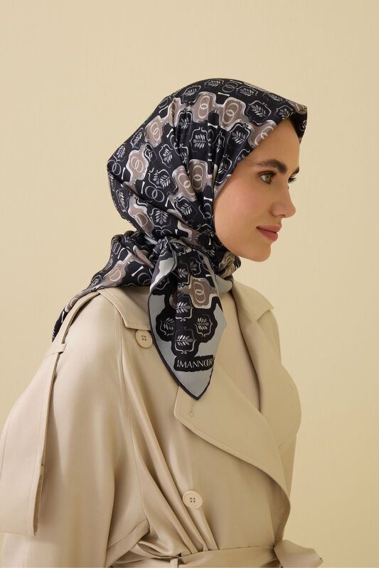 Stepup Black-Grey Silk Scarf - 3