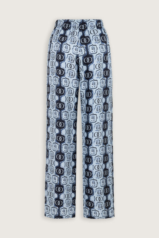 Stepup Blue Silk Pajama Pants - 5