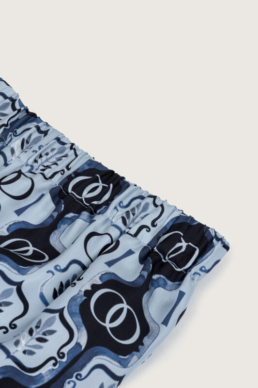 Stepup Blue Silk Pajama Pants - 6