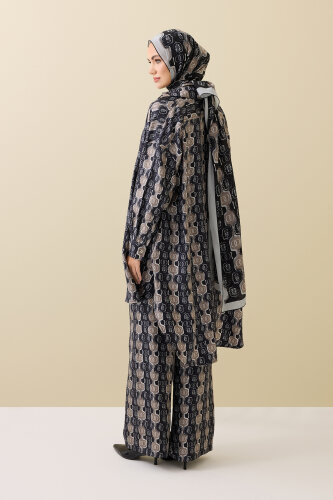 Swirl Blue Silk Pajama Pants - Imannoor (4)