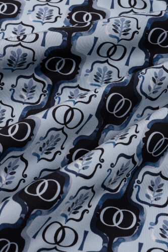 Stepup Blue Silk Scarf - 4