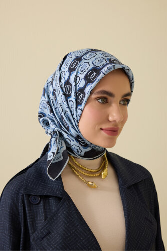 Stepup Blue Silk Scarf - 5