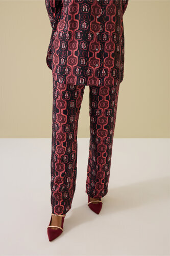 Stepup Burgundy Silk Pajama Pants - 5